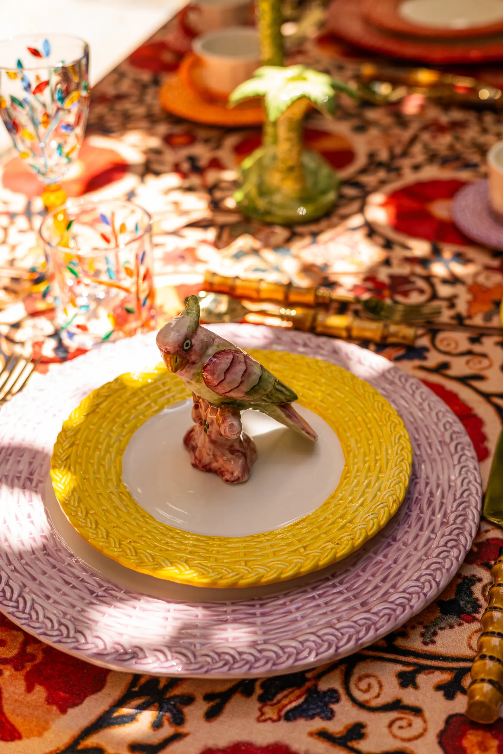 les-ottomans-wicker-platzteller-handbemalter-keramik-speiseteller image 2