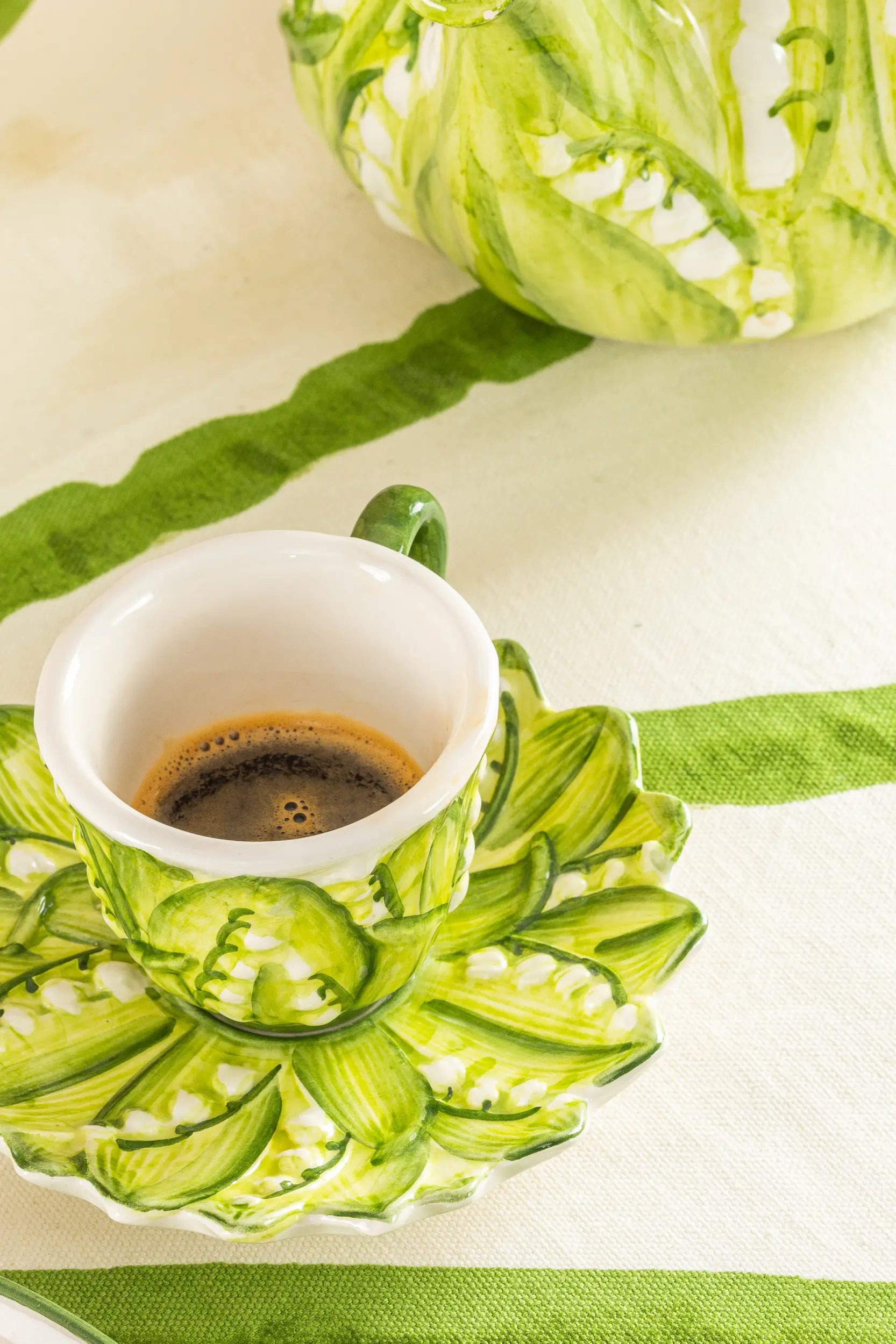 les-ottomans-lily-of-the-valley-kaffeetasse-mit-untertasse-handbemalt image 2