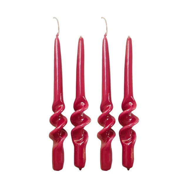 les-ottomans-twist-kerzen-cae01-4er-set-rot-wachs image 1