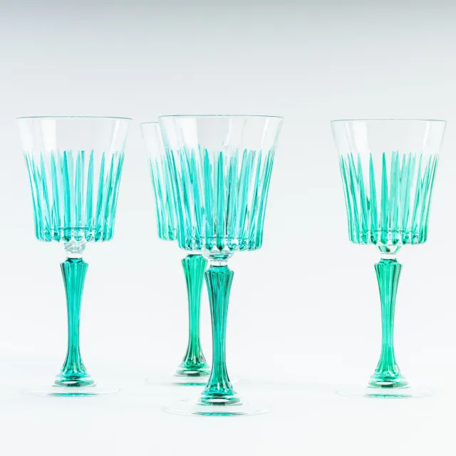 les-ottomans-weingl-ser-kristall-handbemalt-t-rkis-set-4-teilig image 1