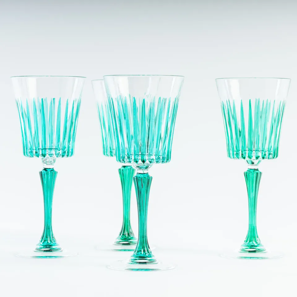 les-ottomans-weingl-ser-kristall-handbemalt-t-rkis-set-4-teilig image 1