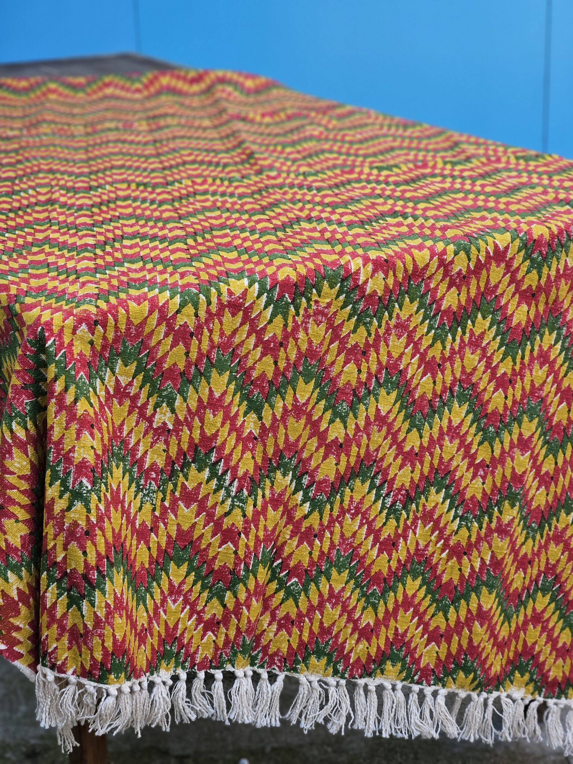 les-ottomans-plaid-baumwolle-bedruckt-mit-quasten image 2