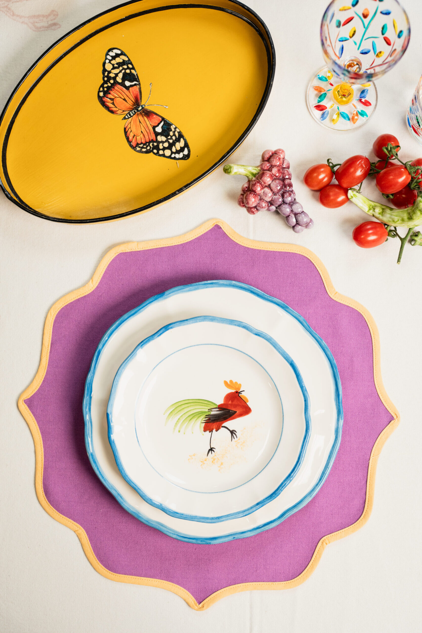 les-ottomans-the-barn-dessertteller-blau-keramik-handbemalt image 2