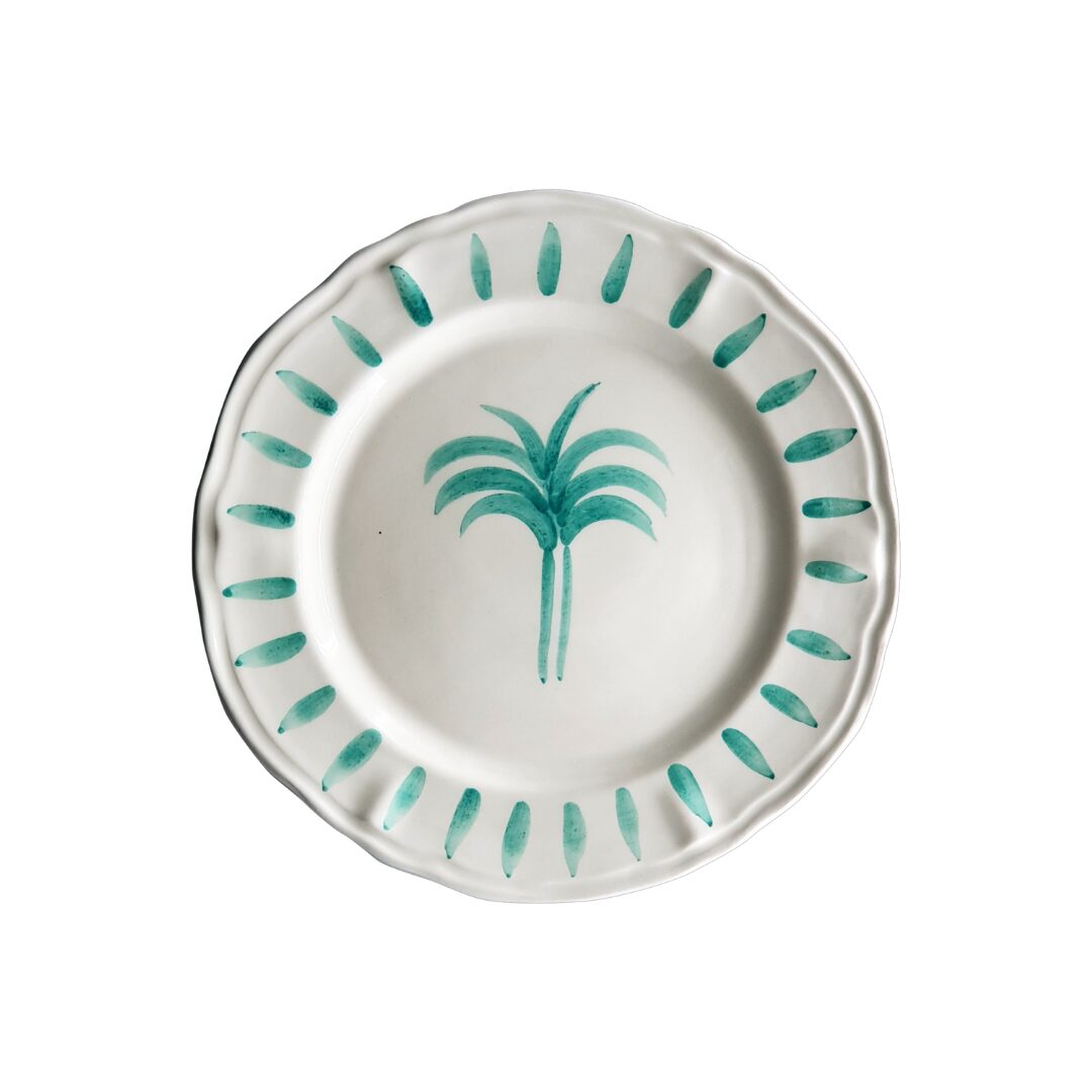les-ottomans-palms-tpv02-teller-flach-keramik-gr-ne-palmen image 1