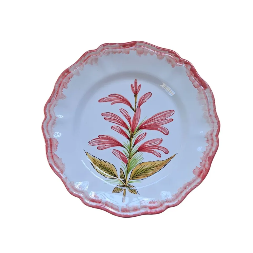 les-ottomans-fiore-rosa-teller-flach-handbemalt-keramik image 1