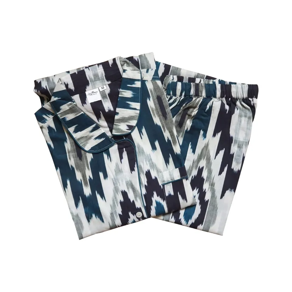 les-ottomans-pj05-pyjama-aus-bedruckter-baumwolle image 1