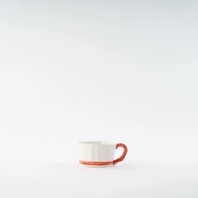 les-ottomans-teetasse-mit-untertasse-keramik-rot-wicker-handbemalt image 1