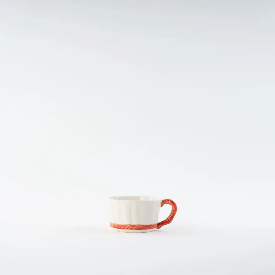 les-ottomans-teetasse-mit-untertasse-keramik-rot-wicker-handbemalt image 1