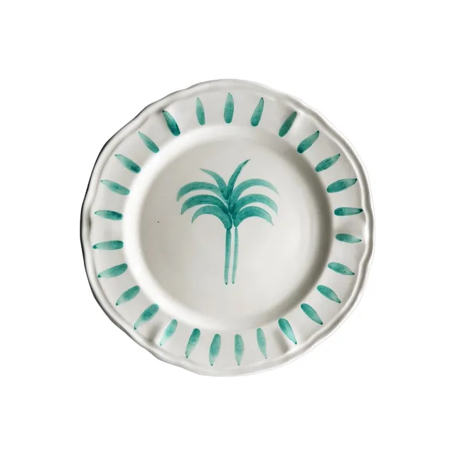 les-ottomans-palms-tpv02-teller-flach-keramik-gr-ne-palmen image 1