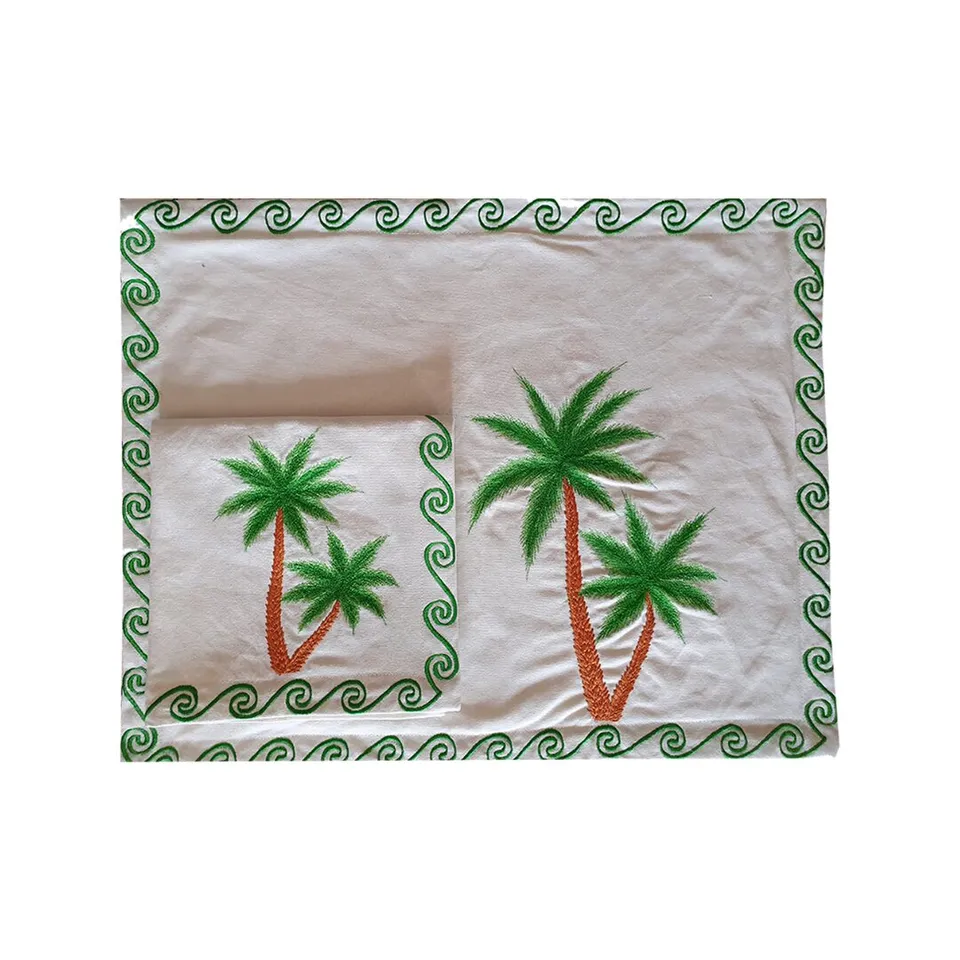 les-ottomans-palme-platzset-serviette-set-aus-bestickter-baumwolle image 1