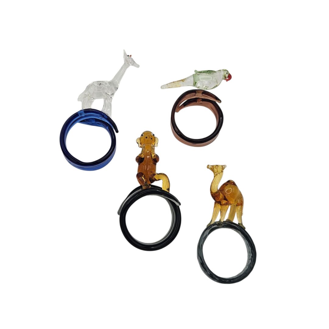 les-ottomans-serviettenring-set-02-aus-glas-4-teilig-tierfiguren image 1