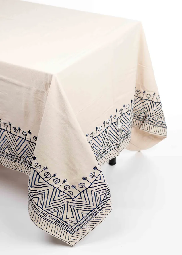 les-ottomans-ebt22-tischdecke-baumwolle-bestickt-ikat image 1