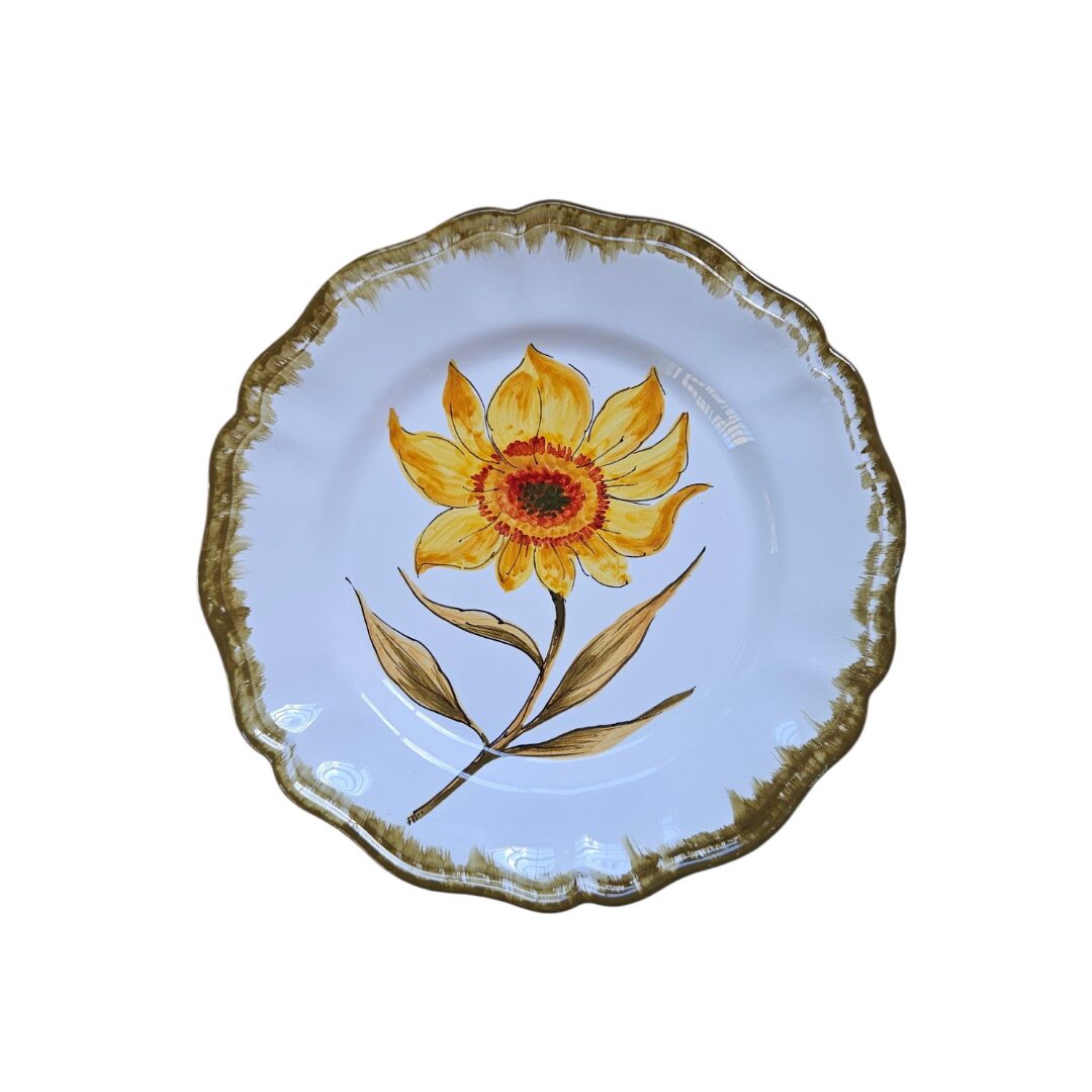 les-ottomans-girasole-teller-flach-keramik-handbemalt-sonnenblume image 1