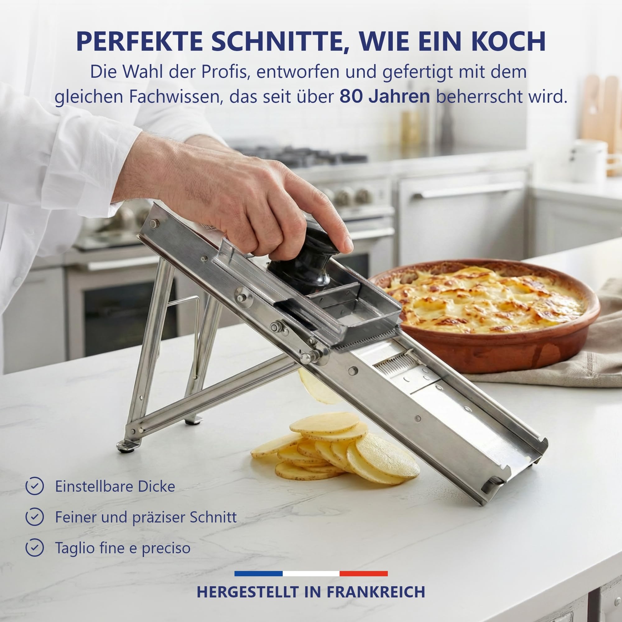 louis-tellier-edelstahl-mandoline-mit-schlitten-25-x-12-x-7-cm-3-10-mm image 2
