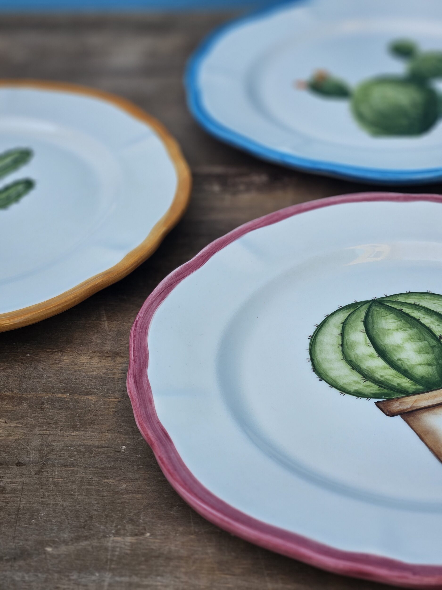 les-ottomans-cactus-keramikteller-set-3-teilig-handbemalt image 2