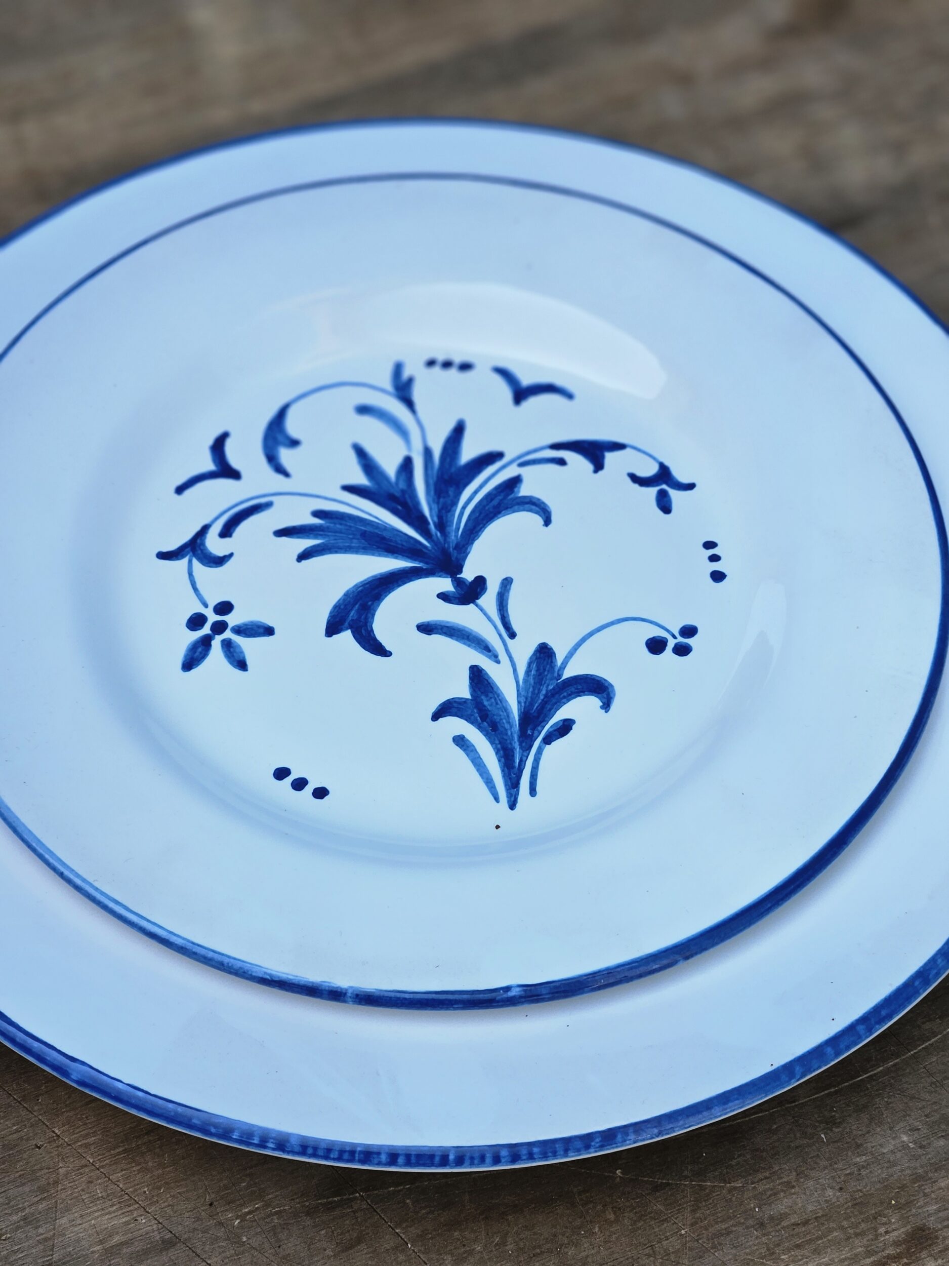 les-ottomans-set-aus-2-keramiktellern-handbemalt-speiseteller-dessertteller-blau image 3
