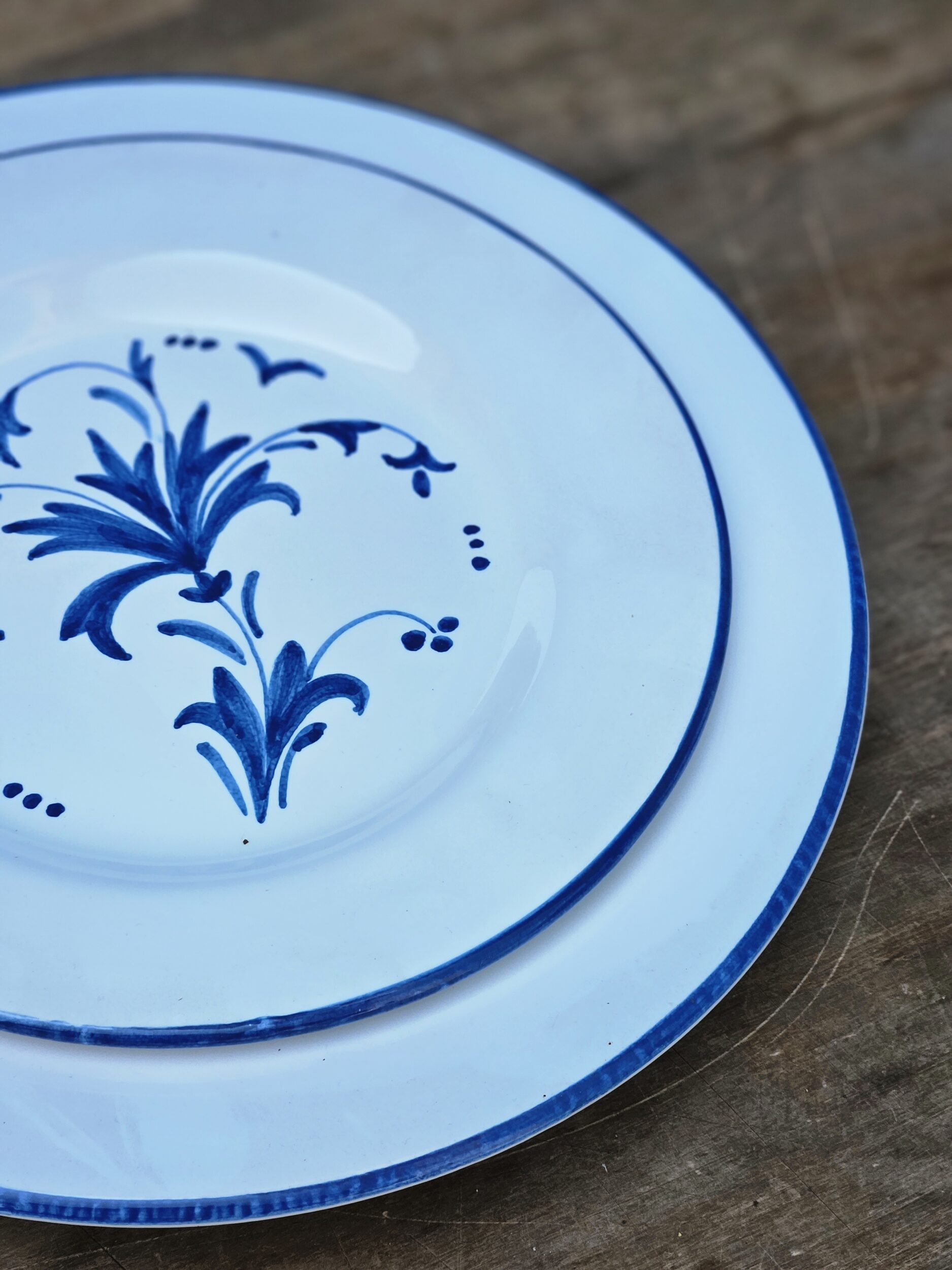 les-ottomans-set-aus-2-keramiktellern-handbemalt-speiseteller-dessertteller-blau image 2