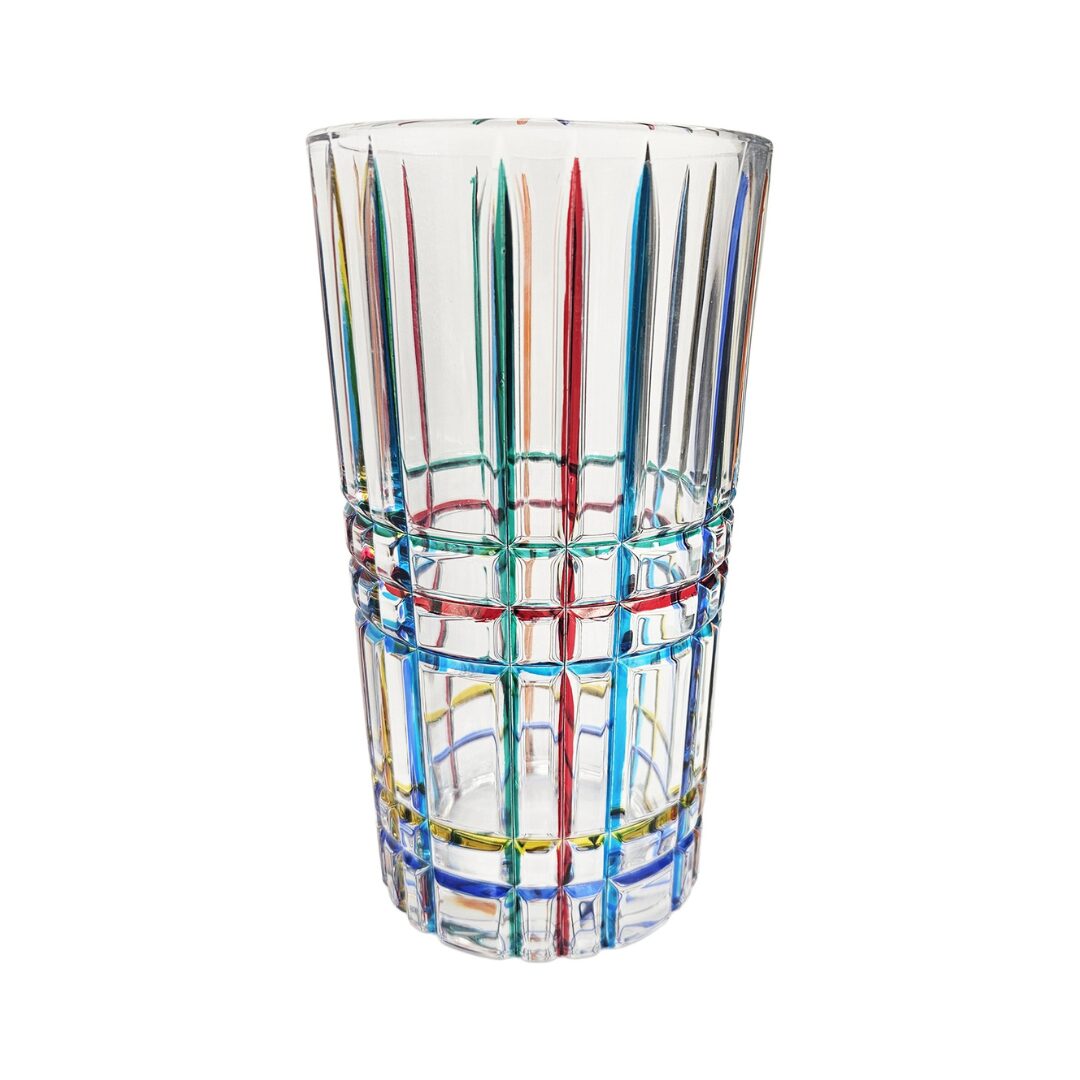 les-ottomans-vase-aus-mehrfarbigem-kristall-mit-streifen-gravur image 1