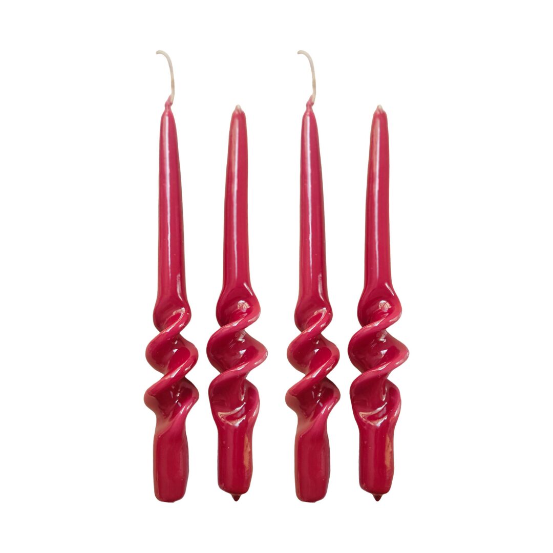 les-ottomans-twist-kerzen-cae01-4er-set-rot-wachs image 1