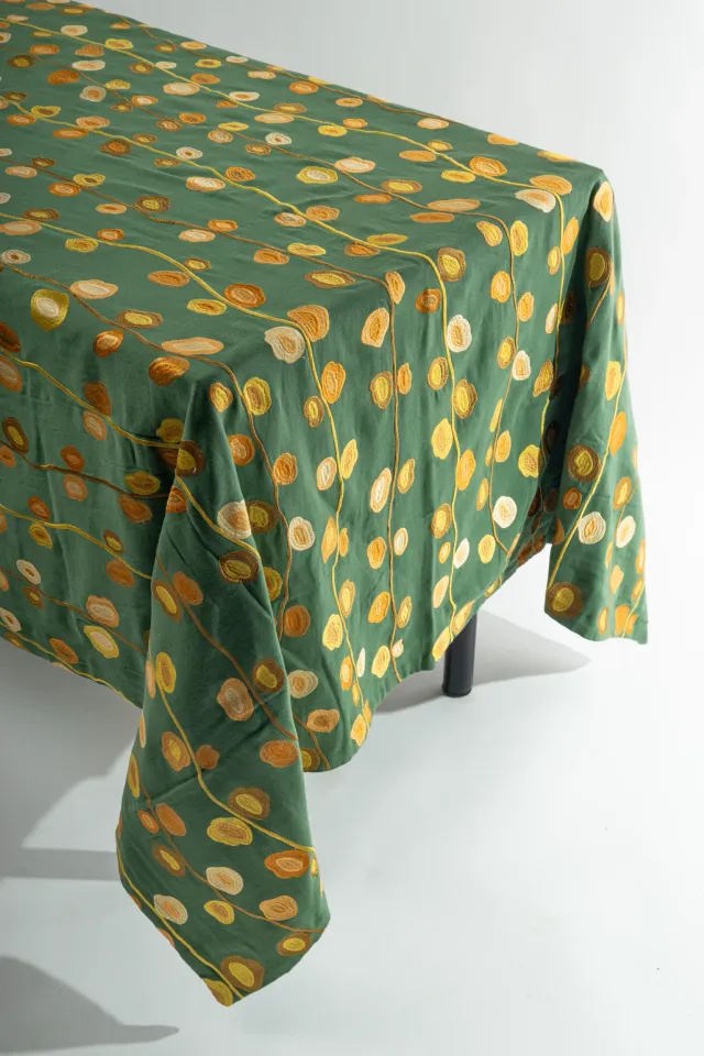 les-ottomans-ebt06-bestickte-baumwoll-tischdecke-blumen image 1