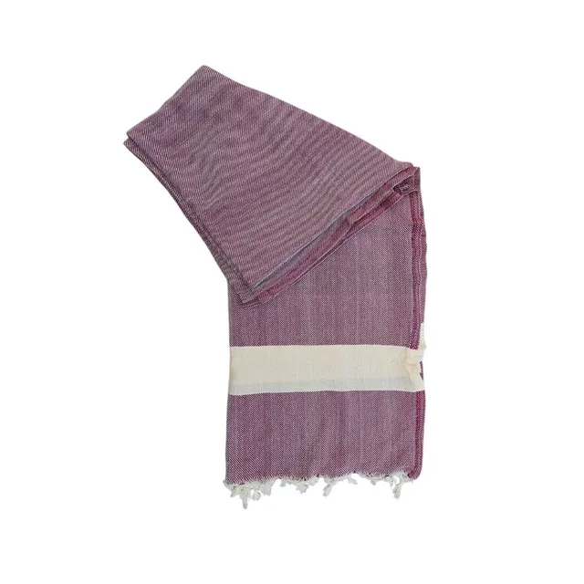 les-ottomans-plaid-baumwolle-bordeaux-mit-quasten image 1