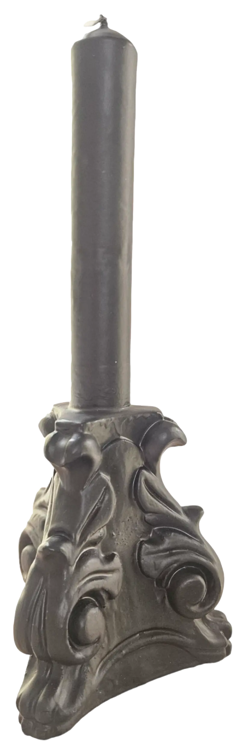 les-ottomans-kerze-in-kandelaber-form-schwarz-handbemalt image 1