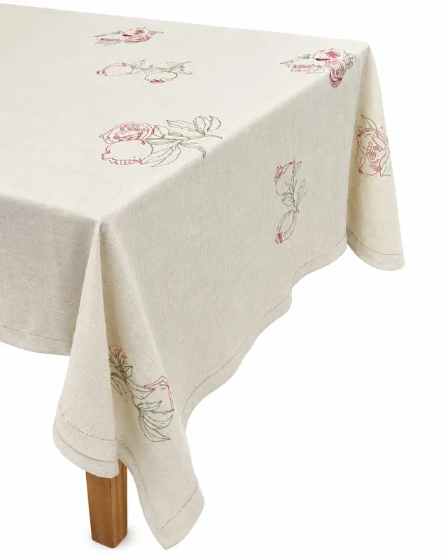 les-ottomans-tischdecke-leinen-bestickt-floral-ebt23 image 1