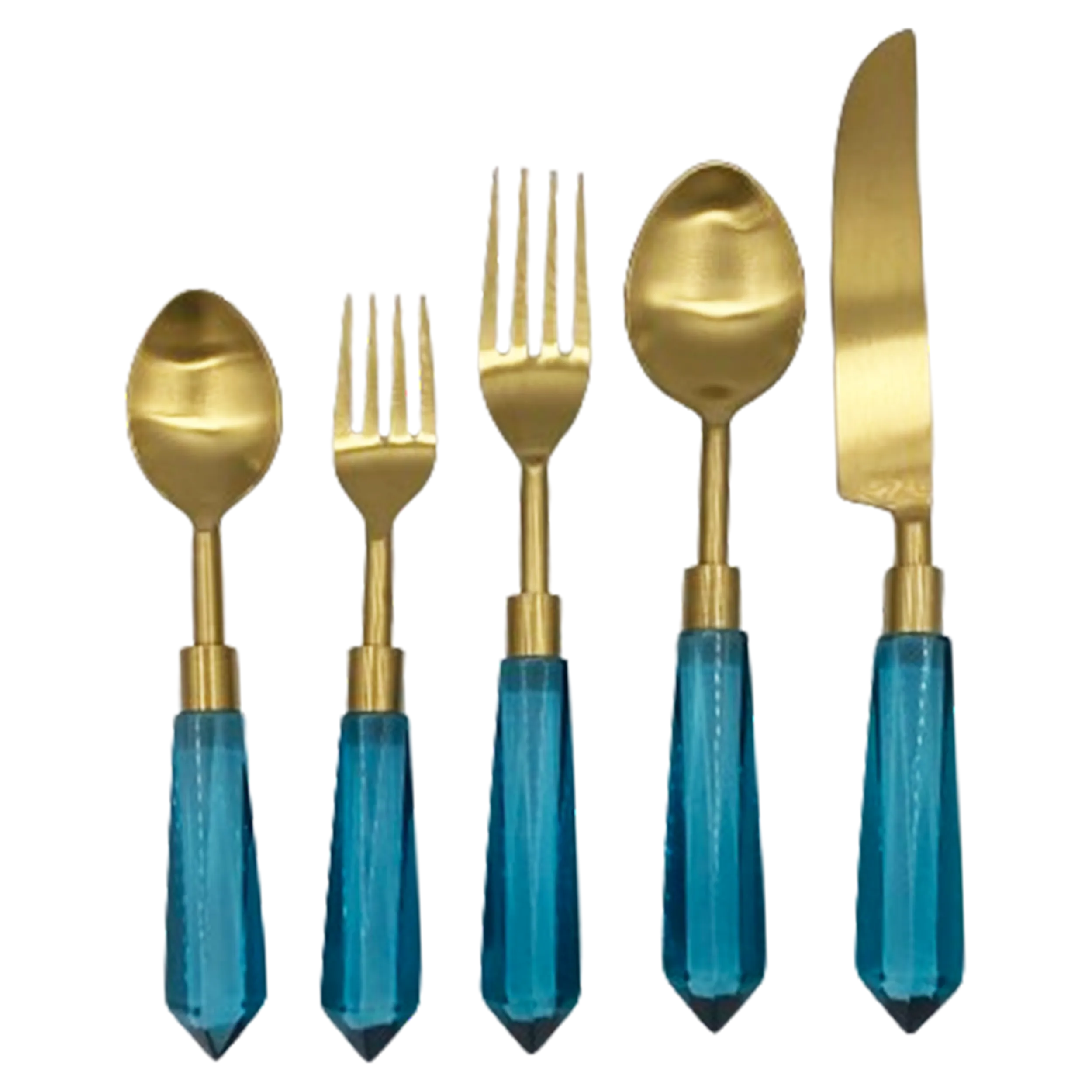 les-ottomans-turquoise-besteckset-5-teilig-farbiger-griff image 1