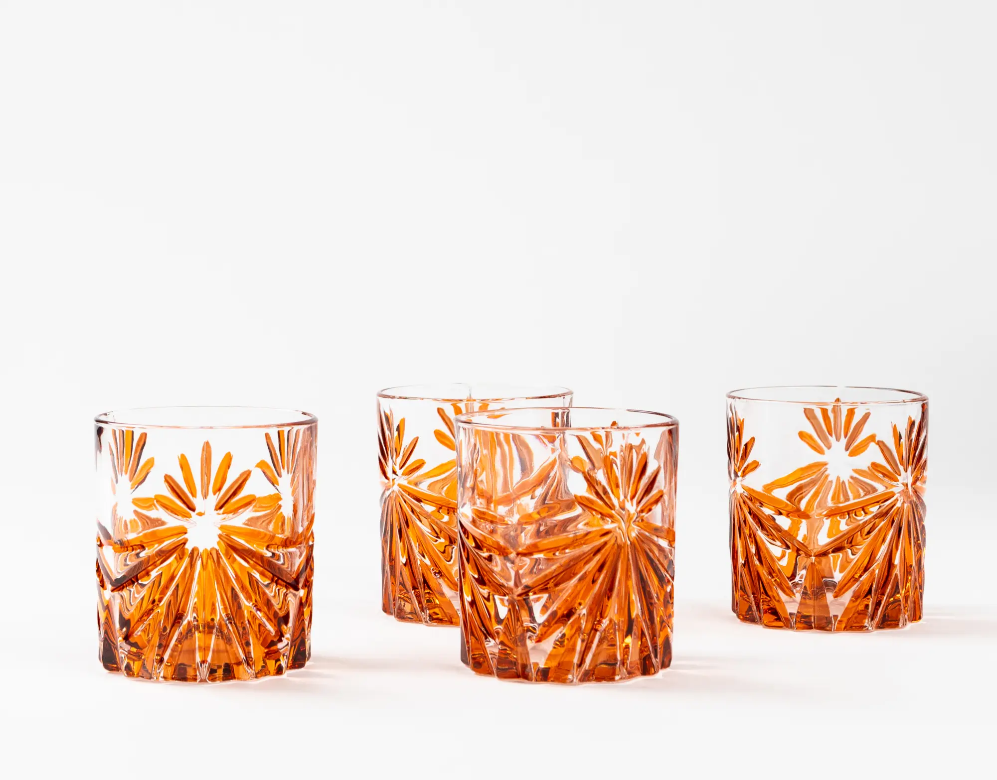 les-ottomans-kristallgl-ser-orange-4er-set-handbemalt image 1
