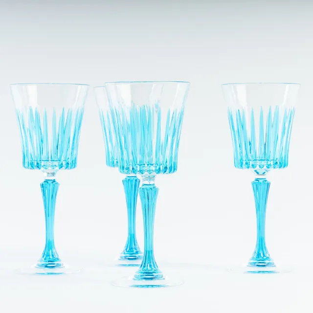 les-ottomans-weingl-ser-blau-set-4-handbemalte-kristallgl-ser-murano image 1