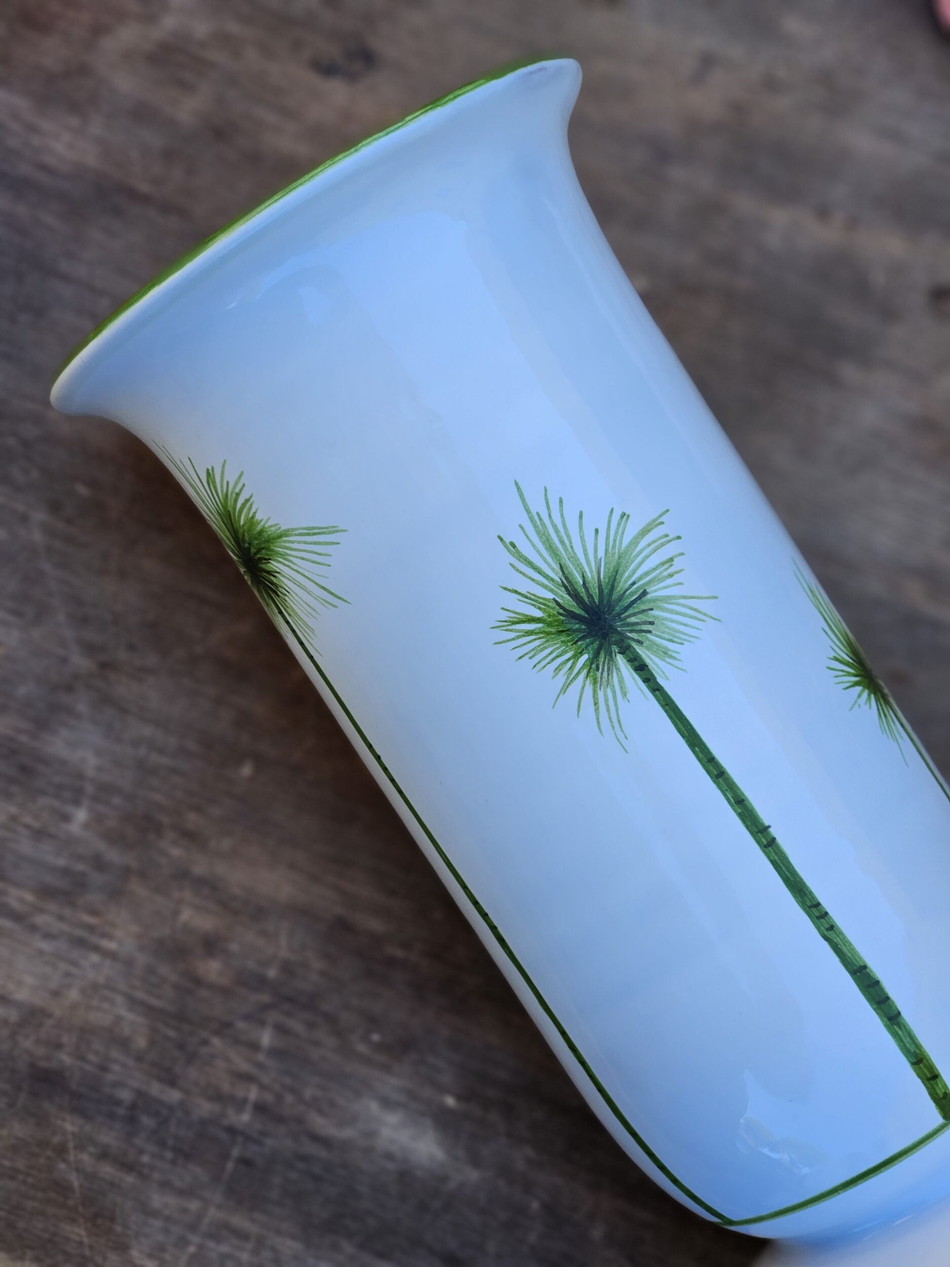 les-ottomans-palma-vase-keramik-handbemalt-palmen-dekor-gr-n image 2
