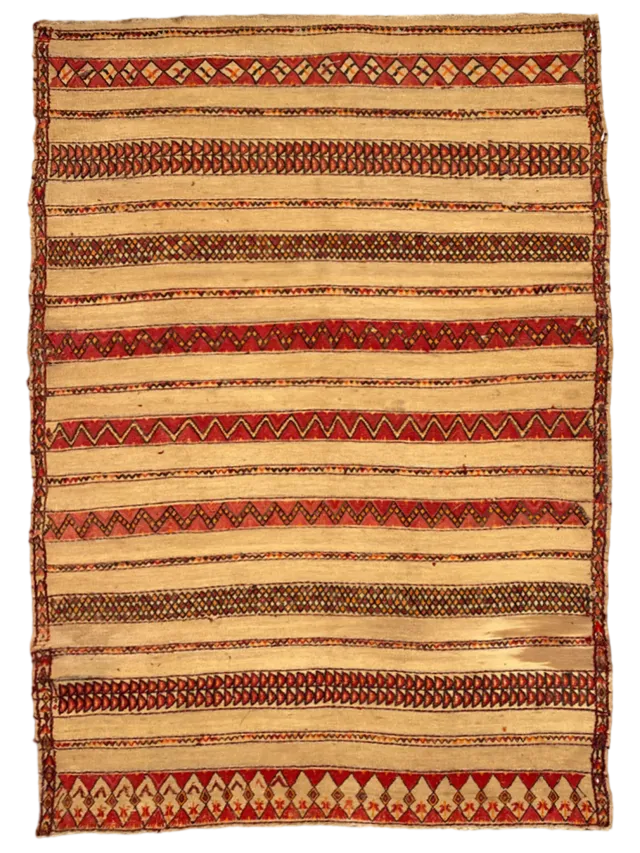 les-ottomans-mauritanische-matte-vintage-stroh-handbestickt image 1