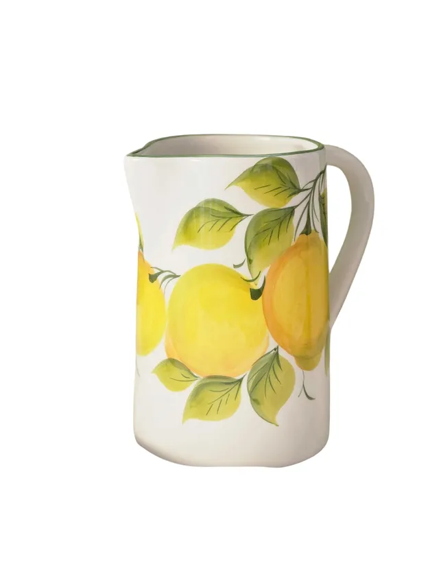 les-ottomans-lemon-krug-klein-handbemalte-keramikkanne-vase image 1