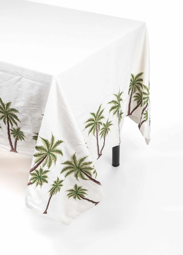 les-ottomans-ebt19-tischdecke-baumwolle-bestickt-floral image 1