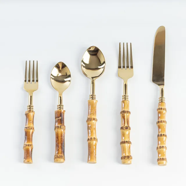 les-ottomans-besteckset-5-teilig-echt-bambusgriffe-edelstahl image 1