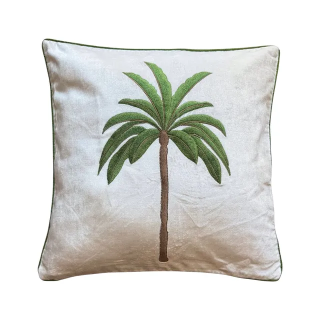 les-ottomans-ebc84-kissenbezug-samt-bestickt-palme image 1