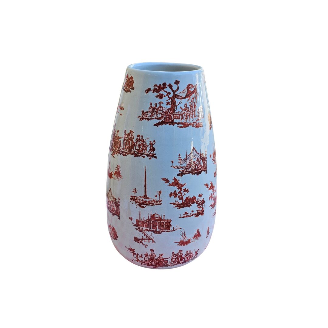les-ottomans-keramikvase-mit-handaufgebrachter-decal-verzierung image 1
