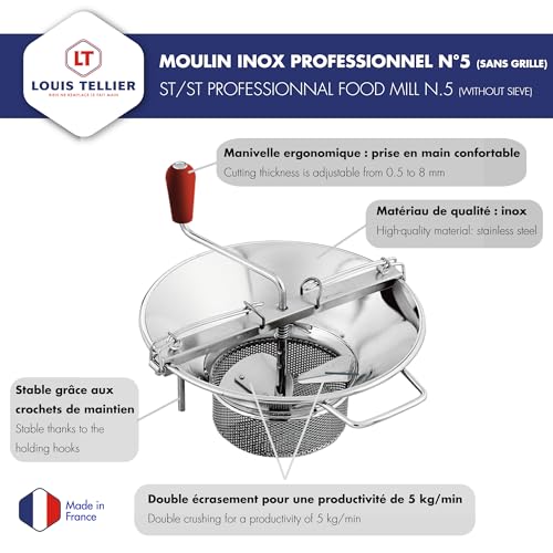 louis-tellier-m500-passierm-hle-370-mm-edelstahl-ohne-sieb image 5