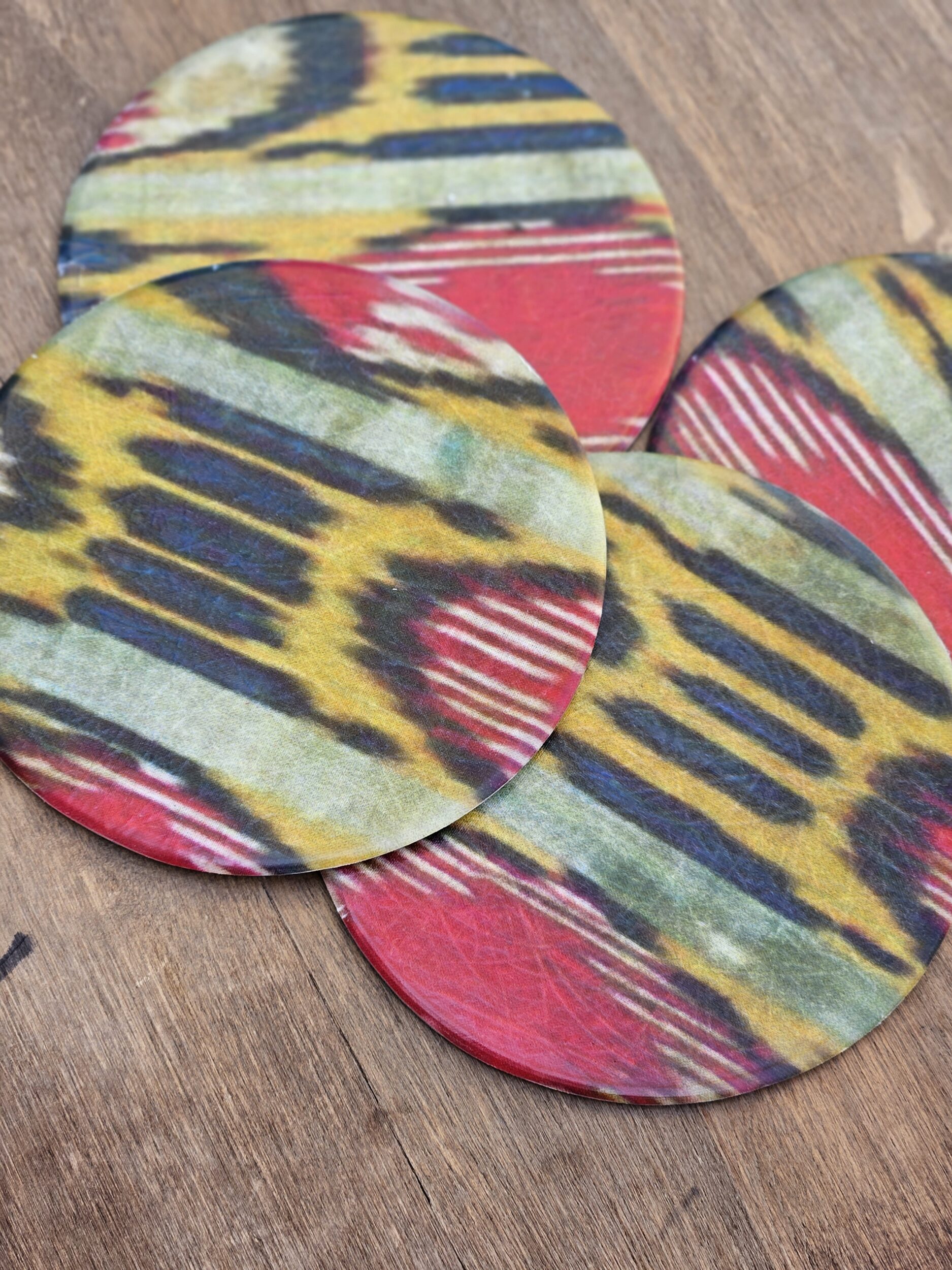 les-ottomans-glasfaser-untersetzer-ikat-4er-set-bunte-coaster image 2