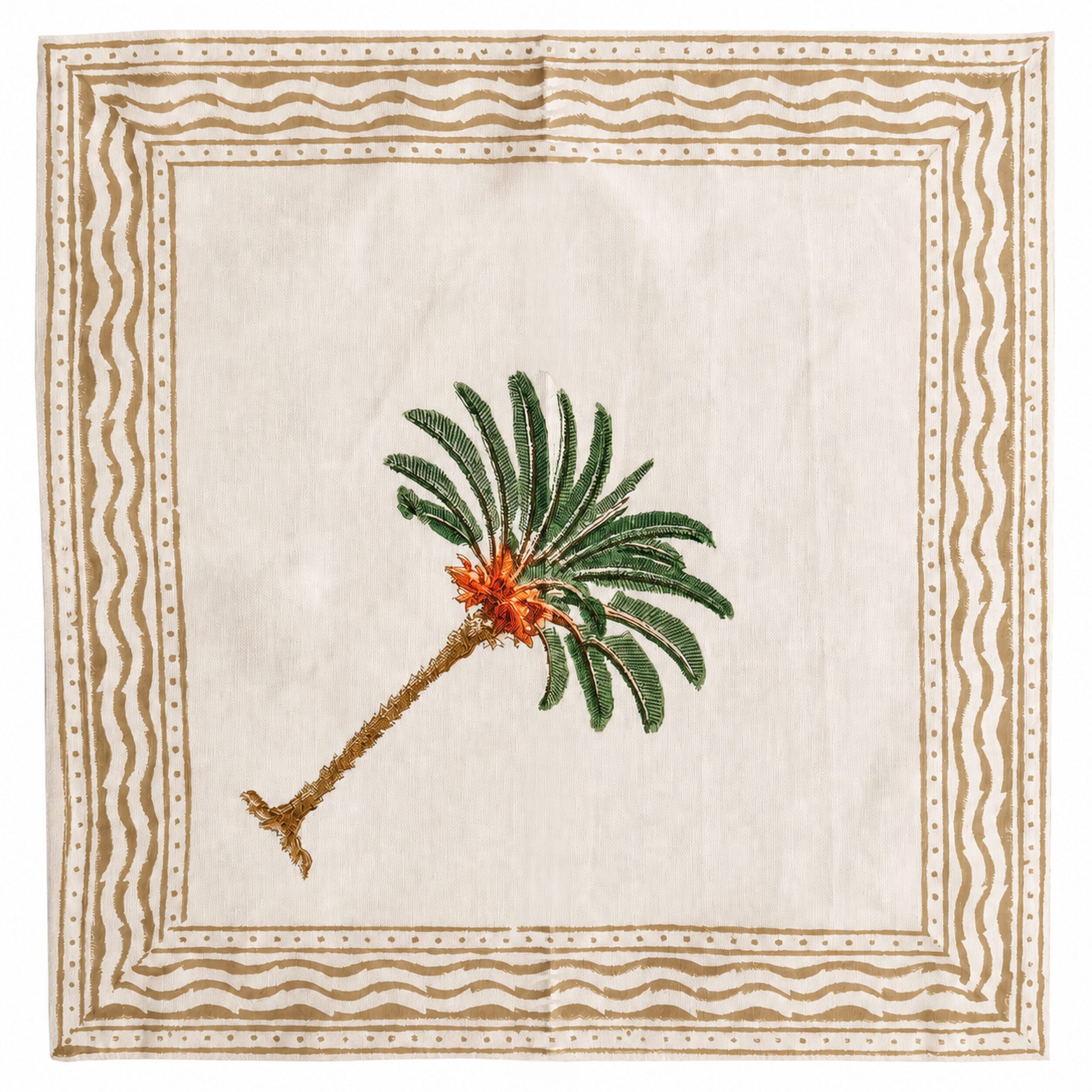 les-ottomans-palm-stoffservietten-set-2-baumwolle-handbedruckt-npk64 image 3