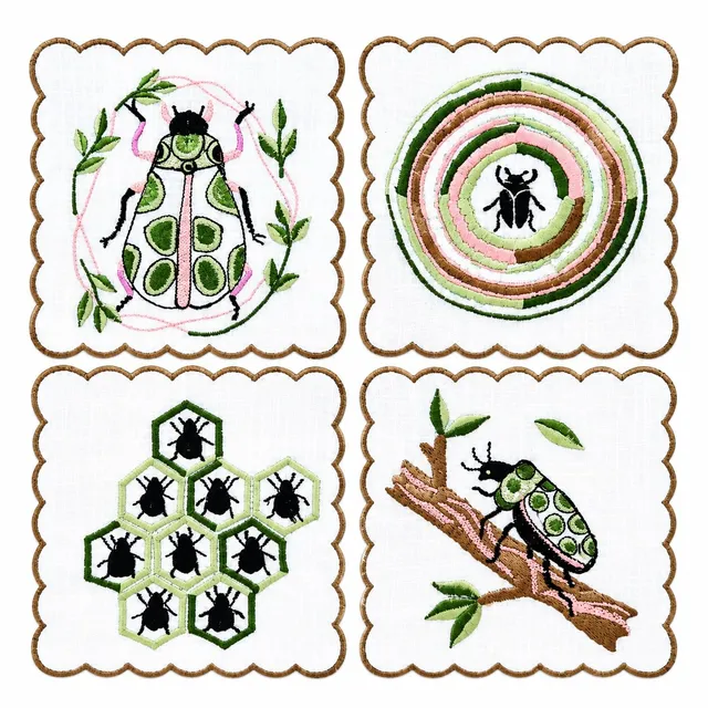 les-ottomans-cocktail-servietten-4er-set-baumwolle-handbestickt image 1