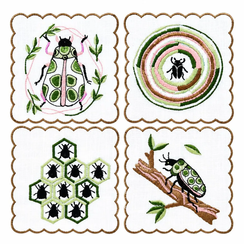 les-ottomans-cocktail-servietten-4er-set-baumwolle-handbestickt image 1