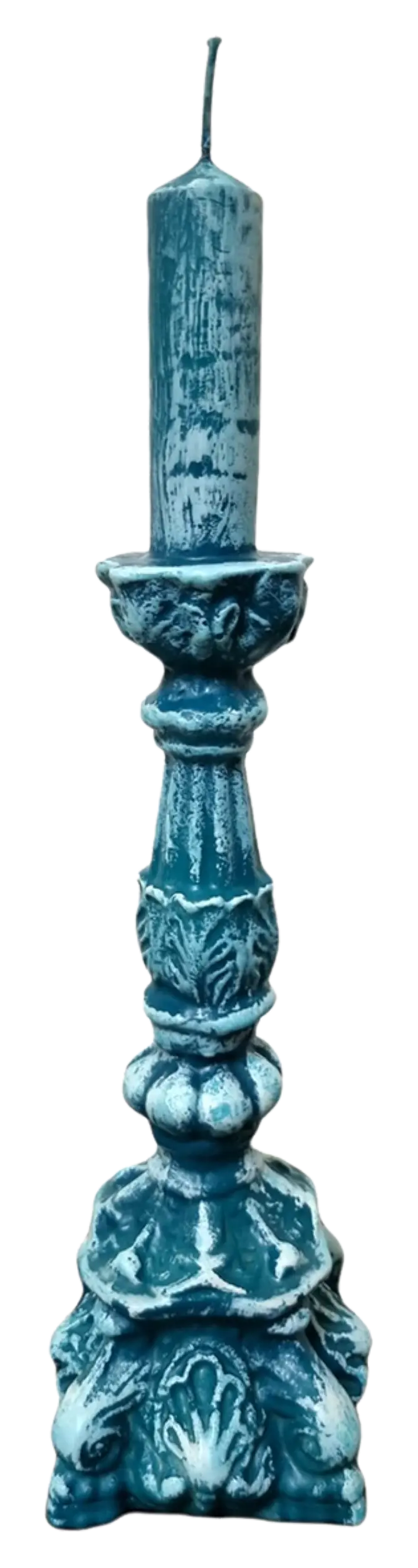 les-ottomans-kerzenleuchter-kerze-blau-handbemalte-kandelaber-kerze image 1
