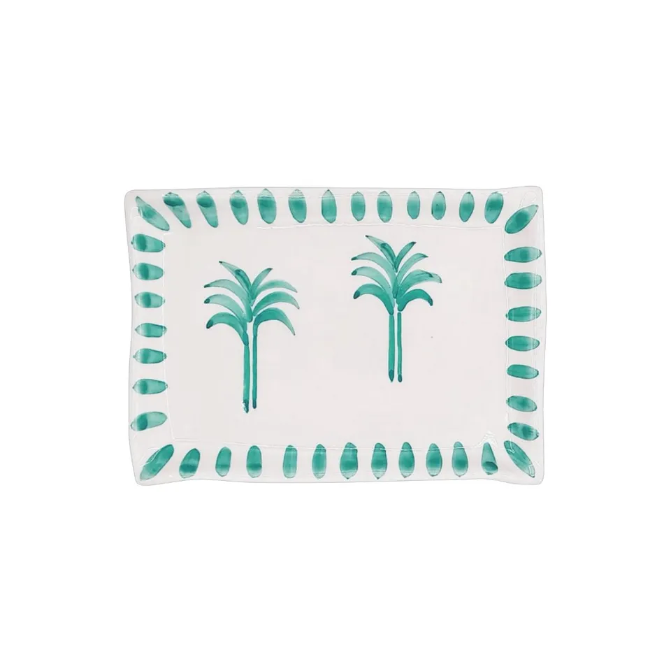 les-ottomans-tpvt01-kleines-tablett-keramik-gr-ne-palme-handbemalt image 1