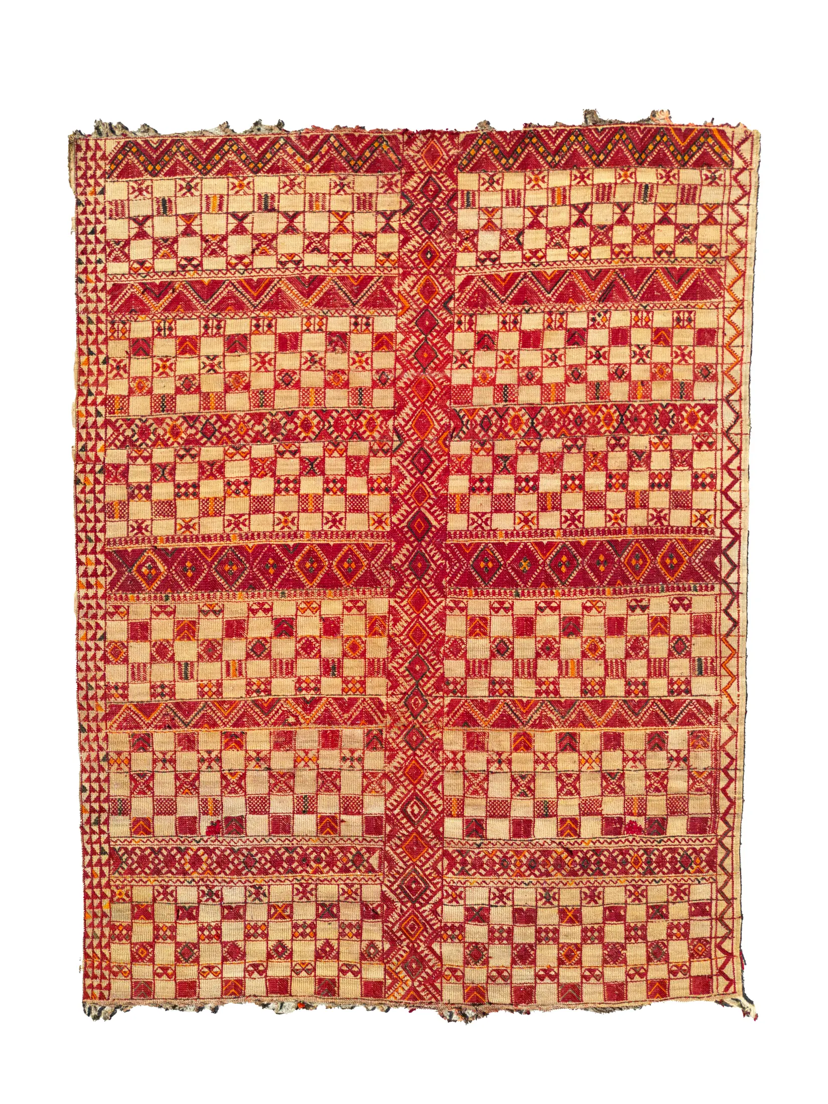 les-ottomans-vintage-mauritanische-matte-stroh-handbestickt image 1