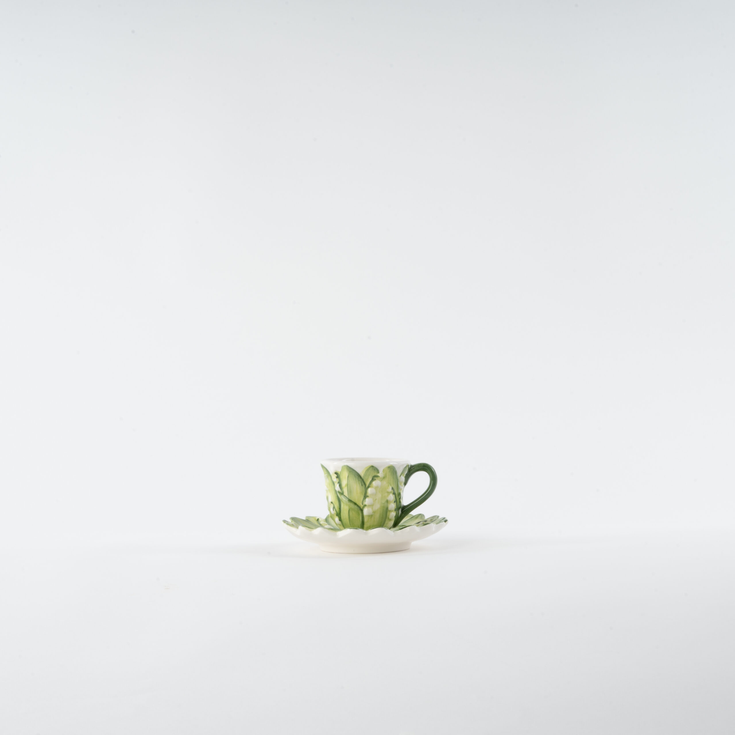 les-ottomans-lily-of-the-valley-kaffeetasse-mit-untertasse-handbemalt image 1