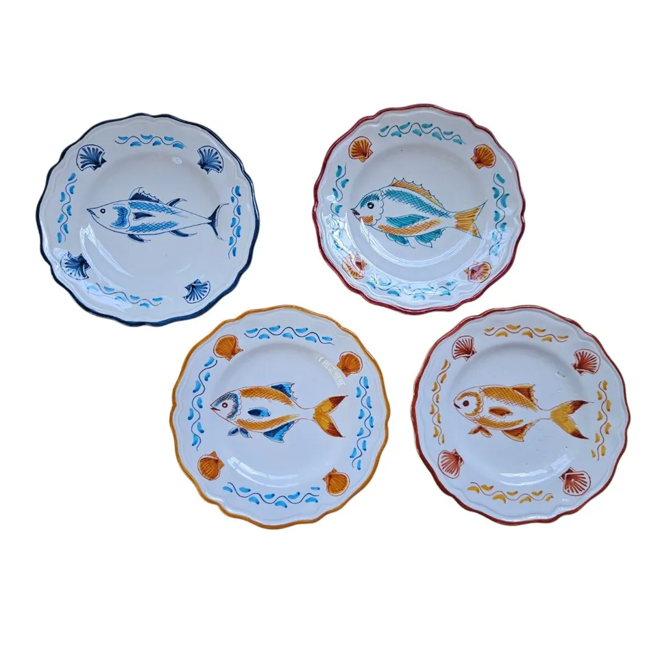 les-ottomans-pesci-dessertteller-4er-set-aus-handbemalter-keramik image 1