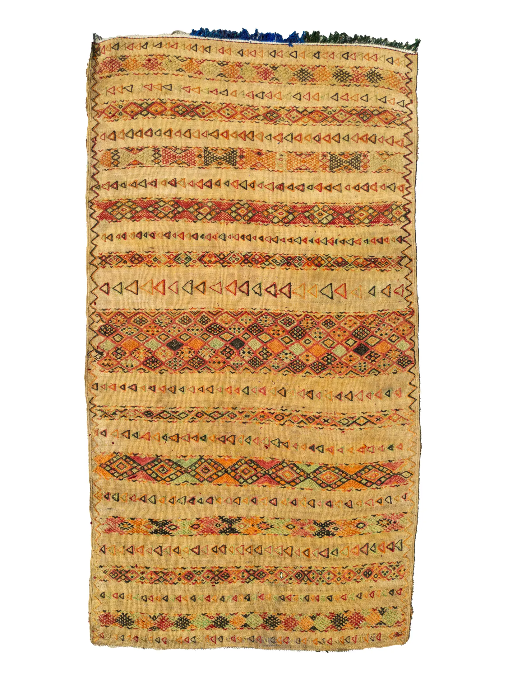 les-ottomans-vintage-mauritanische-matte-aus-stroh-handbestickt image 1