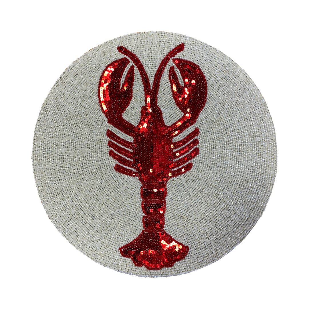 les-ottomans-hummer-tischset-2-teilig-tropical-pailletten-perlen image 1