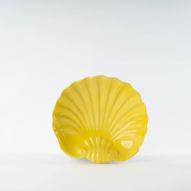 les-ottomans-shell-dessertteller-gelb-aus-keramik image 1